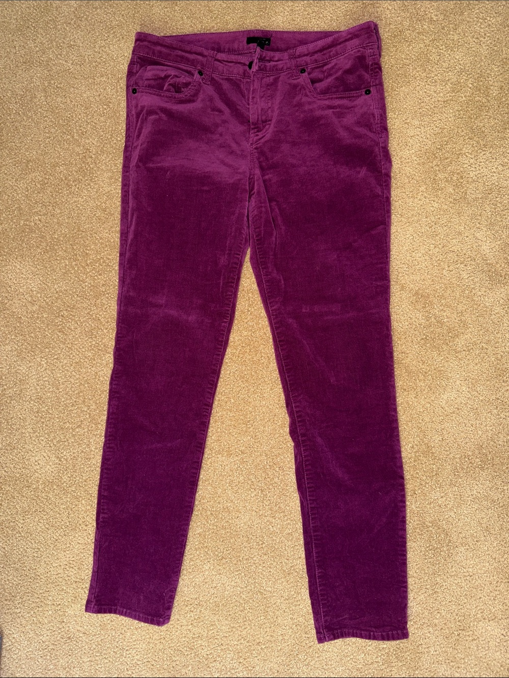 Suede Maroon Edyson Skinny Jeans